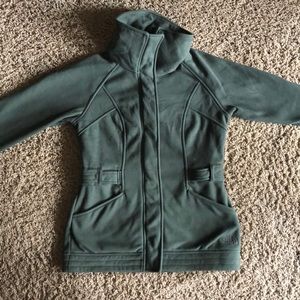 Army green, fleece, North Face jacket